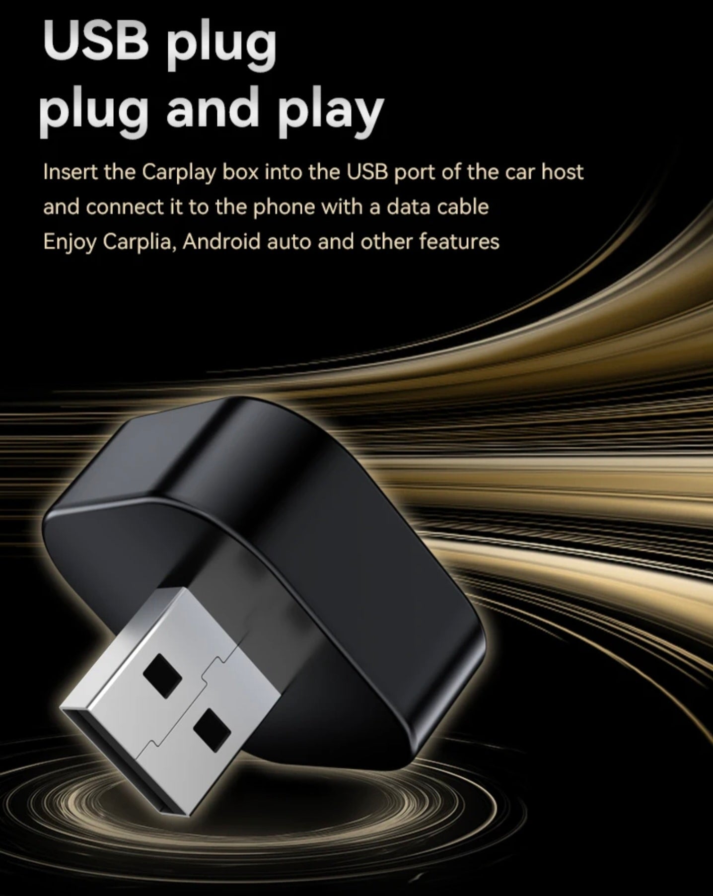 Flush Mount Wireless CarPlay & Android Auto Adapter with Breathing LED Light