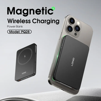 LDNIO 5000mAh Magnetic Wireless Power Bank | MagSafe Compatible | 20W USB-C Fast Charge