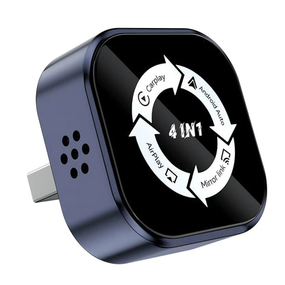 Sparq 4-in-1 Car Adapter — CarPlay, Android Auto, AirPlay & MirrorLink | Plug-and-Play | USB-C & USB-A