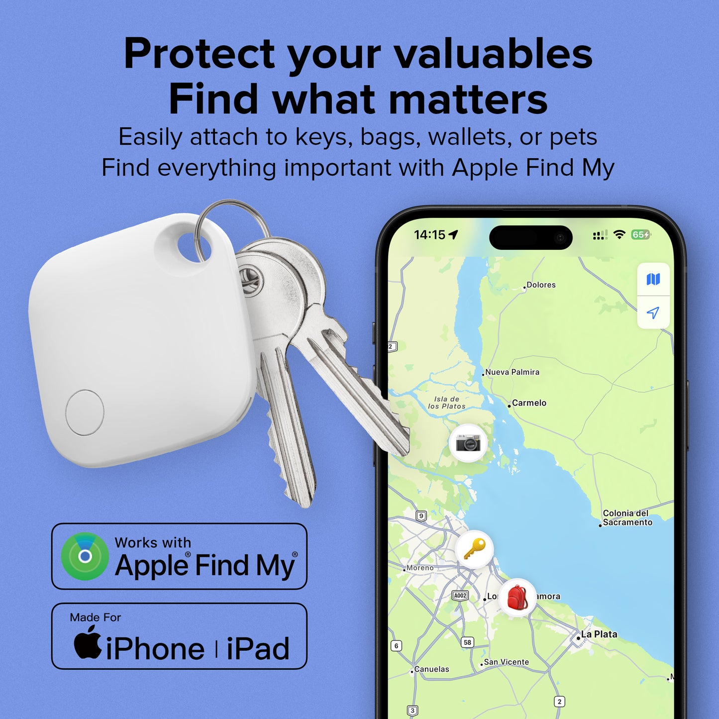 RCA TAG Bluetooth Smart Tracker (2 Pack) | Works with Apple Find My
