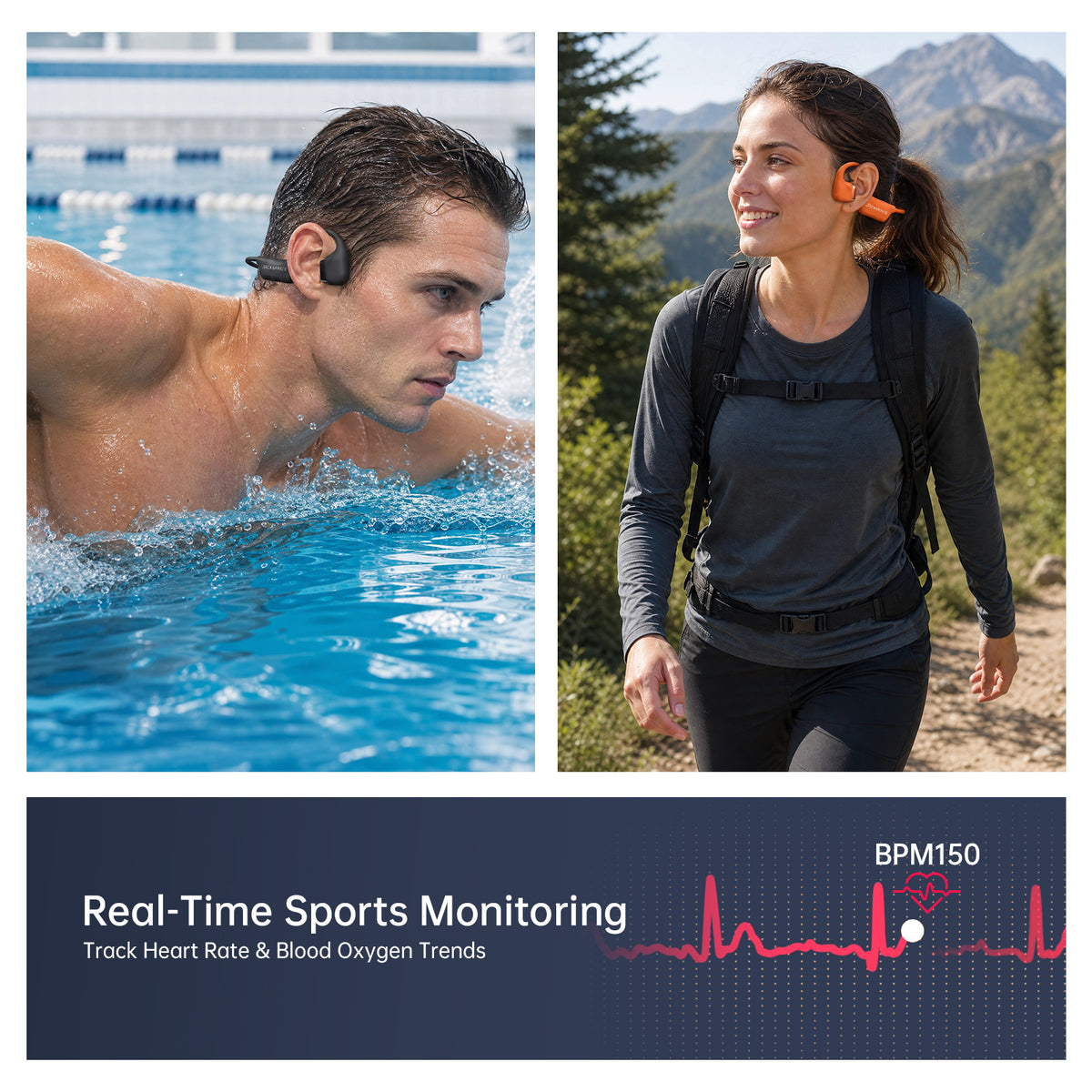 Jackspace H60 Plus Bone-Conduction Wireless Headphones